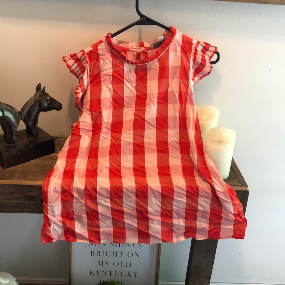 Gingham ruffle top
